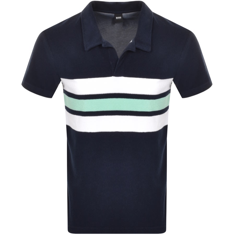 Alternative Image for ProductBOSS Beach Short Sleeve Polo T Shirt Navy1